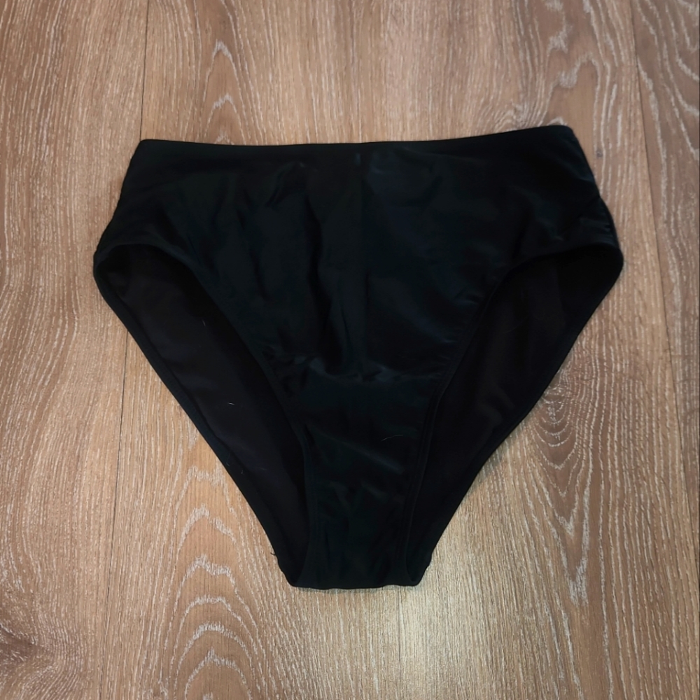 Black high waisted bikini bottom (Never worn)